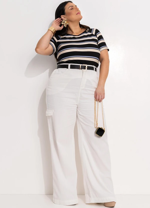 Marguerite - Blusa Listrada Larga em Malha de Viscose 4