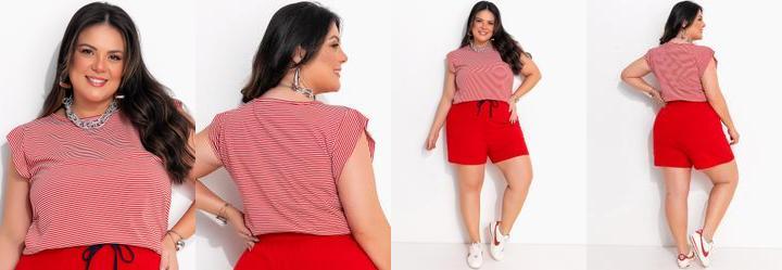 Blusa Listrada Vermelha Muscle Tee