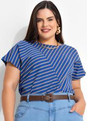 Blusa Listrado Colorido em Malha de Viscose