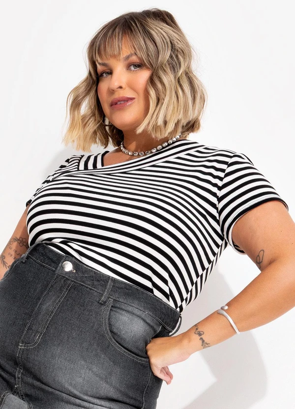 Marguerite - Blusa Listrado em Canelado