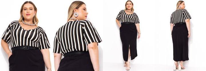 Blusa Listrado em Malha de Viscose Texturizada