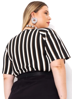 Marguerite - Blusa Listrado em Malha de Viscose Texturizada - MARGUERITE