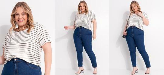 Blusa Listrado em Malha Suede