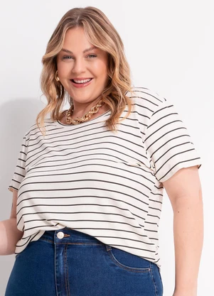 Marguerite - Blusa Listrado em Malha Suede - MARGUERITE