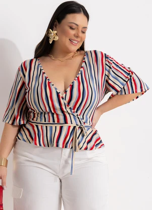 Marguerite - Blusa Listrado Irregular em Malha de Viscose - MARGUERITE