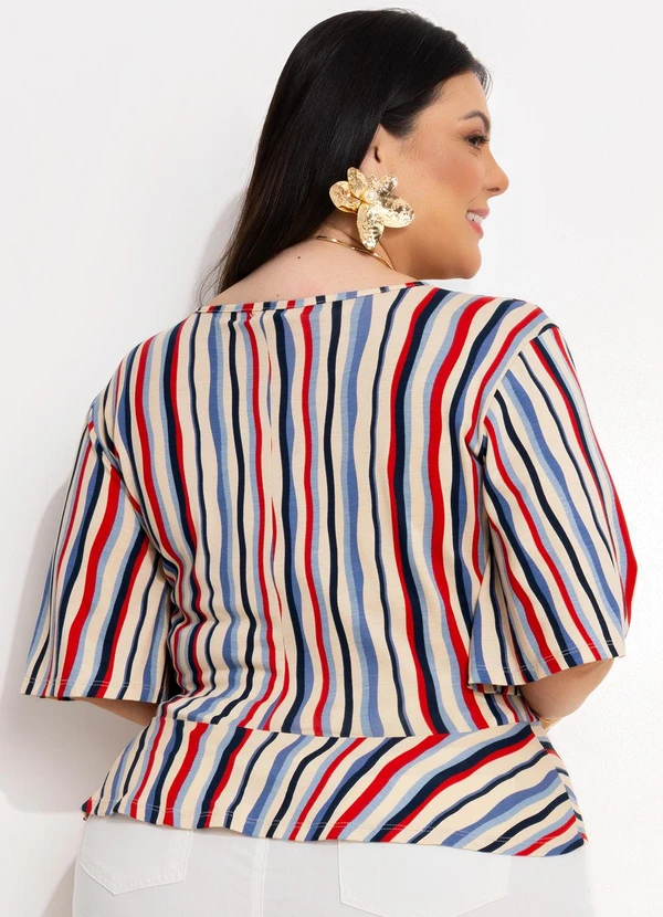 Marguerite - Blusa Listrado Irregular em Malha de Viscose 2
