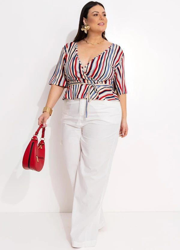 Marguerite - Blusa Listrado Irregular em Malha de Viscose 5