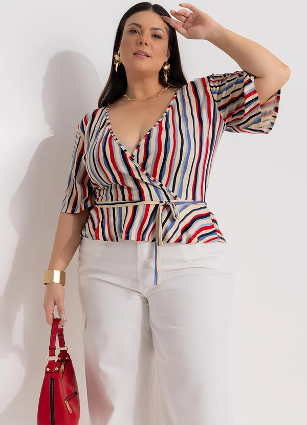 Marguerite - Blusa Listrado Irregular em Malha de Viscose 6