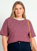 Blusa Listrado Roxo em Meia Malha