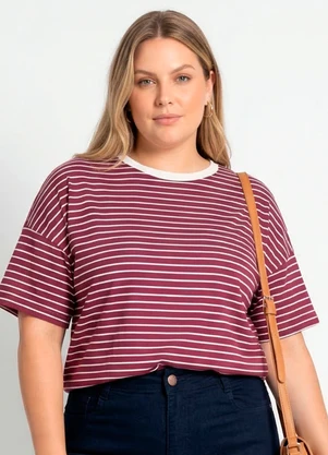 Marguerite - Blusa Listrado Roxo  em Meia Malha - MARGUERITE