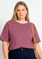 Marguerite - Blusa Listrada em Meia Malha Listrada - variação: Listrado Roxo