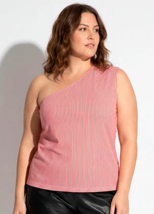 Marguerite - Blusa Listrado Vermelho  em Malha - MARGUERITE