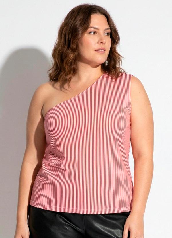 Blusa (Listrado Vermelho) em Malha