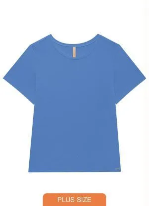 Lunender Mais Mulher - Blusa Malha Canelado Tracy Azul - LUNENDER MAIS MULHER