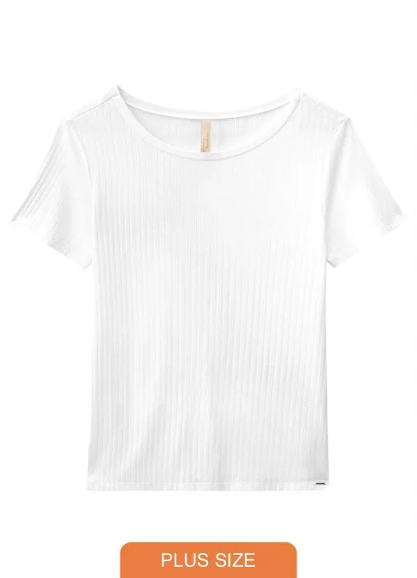 Lunender Mais Mulher - Blusa Malha Canelado Tracy Branco