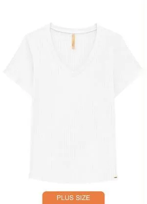 Lunender Mais Mulher - Blusa Malha Canelado Tracy Branco - LUNENDER MAIS MULHER
