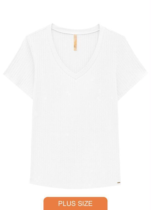 Lunender Mais Mulher - Blusa Malha Canelado Tracy Branco