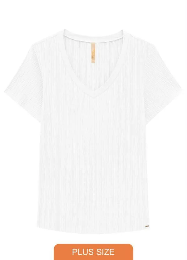 Lunender Mais Mulher - Blusa Malha Canelado Tracy Branco