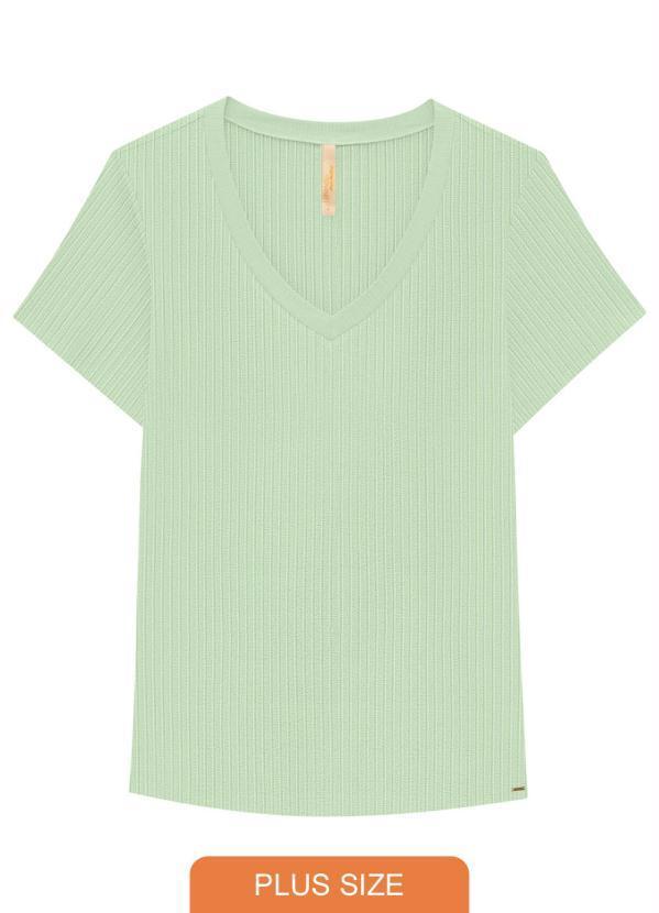 Lunender Mais Mulher - Blusa Malha Canelado Tracy Verde
