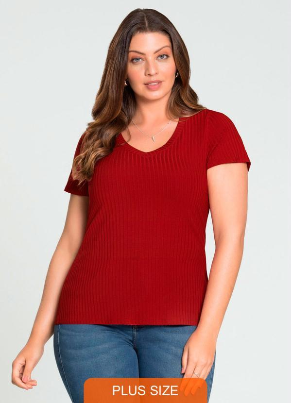 Lunender Mais Mulher - Blusa Malha Canelado Tracy Vermelho 1