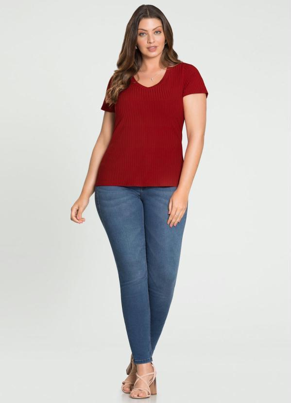 Lunender Mais Mulher - Blusa Malha Canelado Tracy Vermelho 2