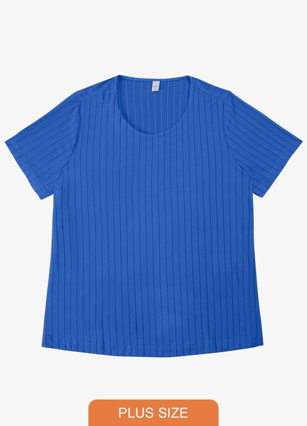 Infinita Cor - Blusa Malha Delicate Plus Azul