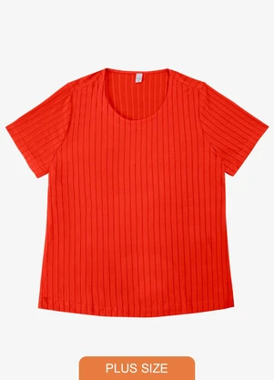 Infinita Cor - Blusa Malha Delicate Plus Vermelho - INFINITA COR