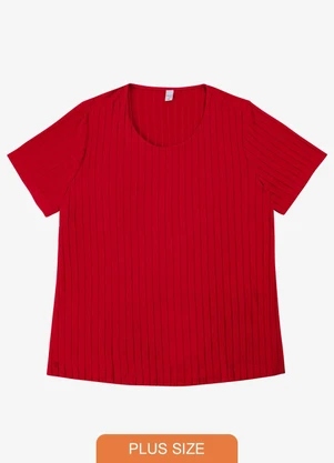 Infinita Cor - Blusa Malha Delicate Plus Vermelho - INFINITA COR