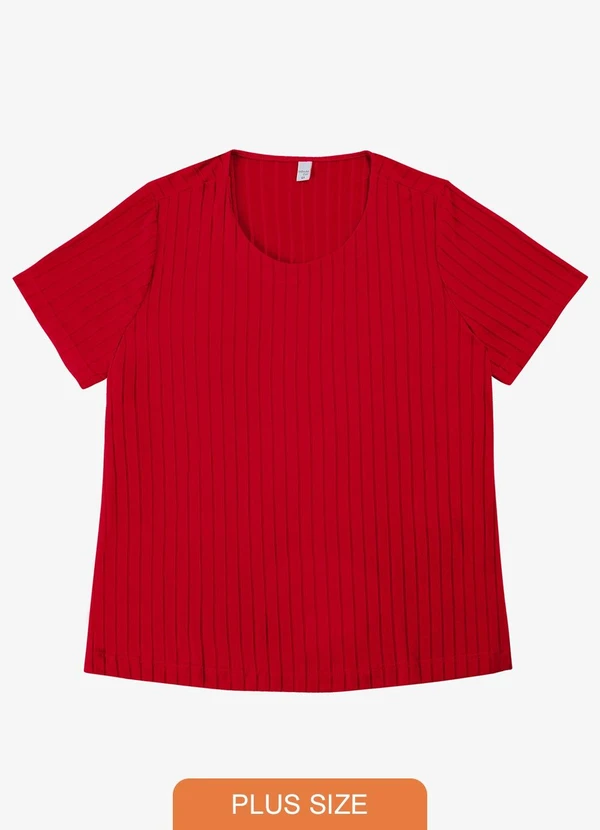 Infinita Cor - Blusa Malha Delicate Plus Vermelho
