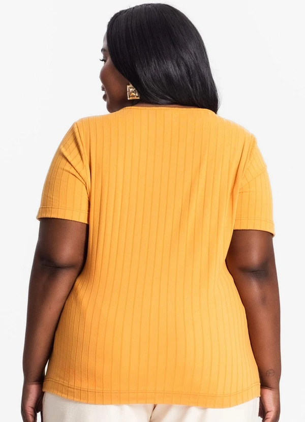 Infinita Cor - Blusa Malha Plus Amarelo 2