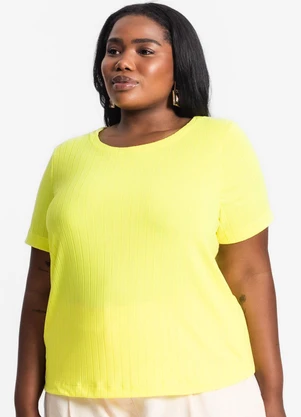 Infinita Cor - Blusa Malha Plus Amarelo - INFINITA COR