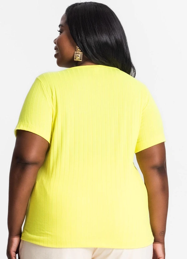 Infinita Cor - Blusa Malha Plus Amarelo 2