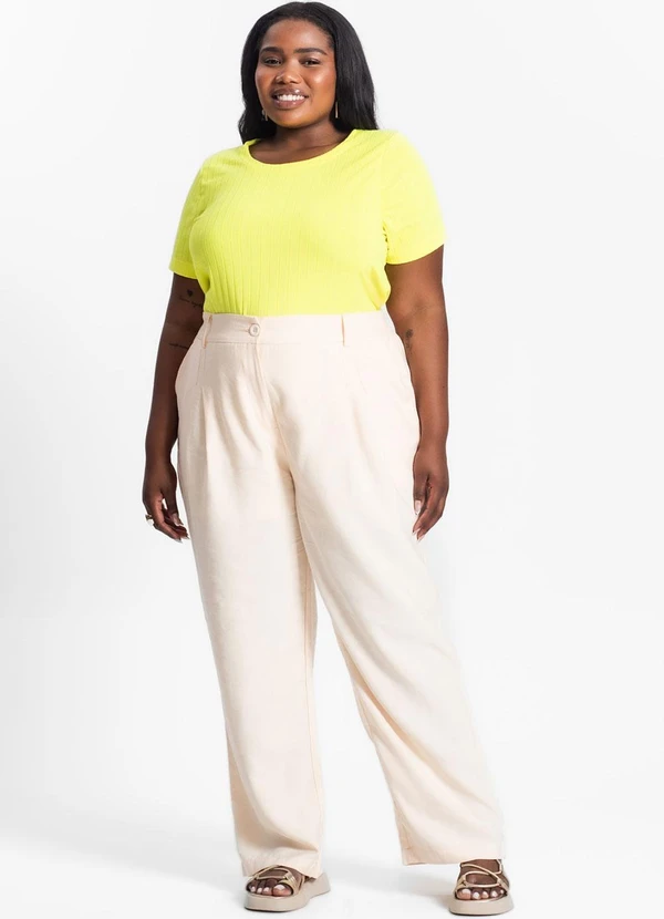 Infinita Cor - Blusa Malha Plus Amarelo 3