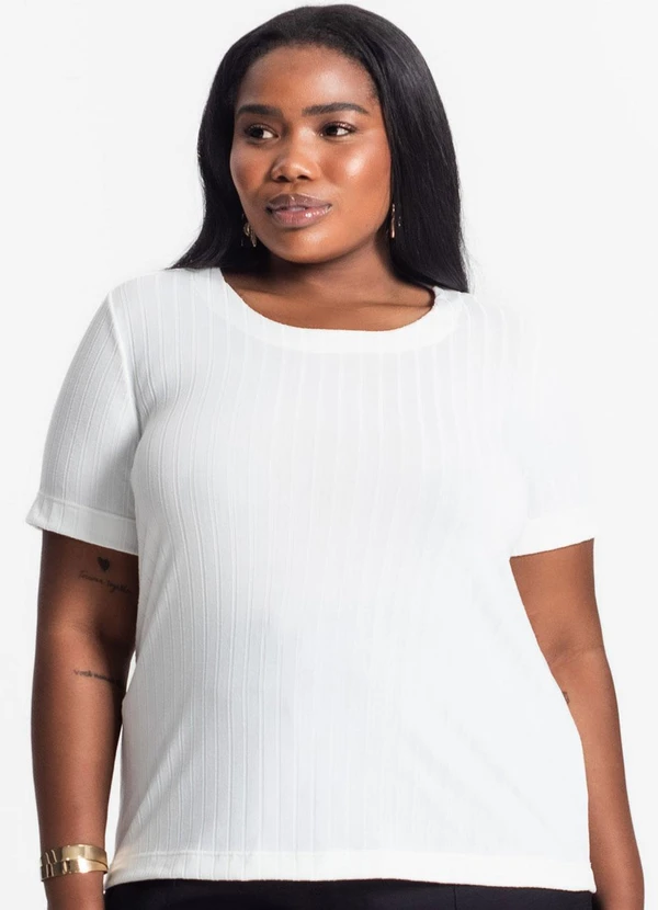 Infinita Cor - Blusa Malha Plus Bege