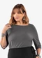 Secret Glam - Blusa Manga 3/4 Plus Size Rosa - variação: Cinza