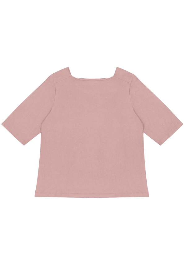 Secret Glam - Blusa Manga 3/4 Plus Size Rosa 5