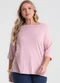 Secret Glam - Blusa Manga 3/4 Plus Size Rosa - variação: Rosa
