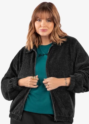 Secret Glam - Blusa Manga 3/4 Plus Size Verde - SECRET GLAM