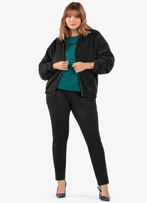 Secret Glam - Blusa Manga 3/4 Plus Size Verde - SECRET GLAM