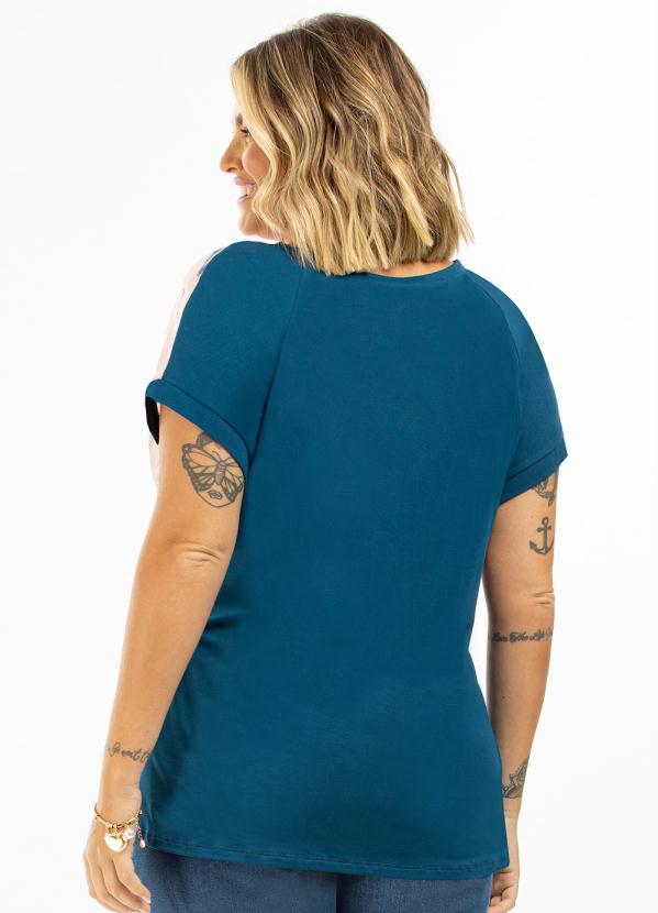 Donna Peck - Blusa Manga Curta Azul 2