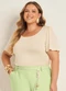 Lisamour - Blusa Manga Curta Básica Verde - variação: Branco