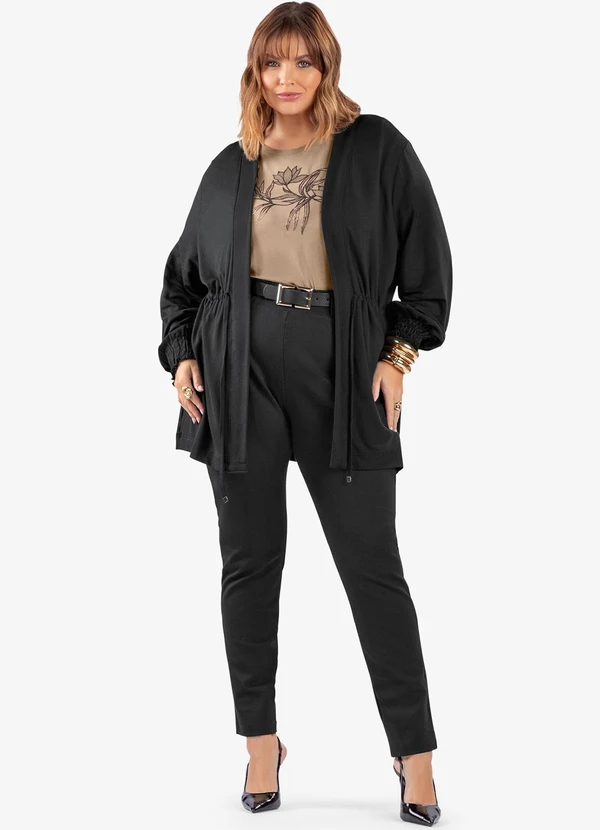 Secret Glam - Blusa Manga Curta com Estampa Plus Marrom 1