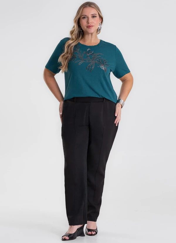 Secret Glam - Blusa Manga Curta com Estampa Plus Verde 3