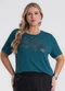 Secret Glam - Blusa Manga Curta com Estampa Plus Preto - variação: Verde