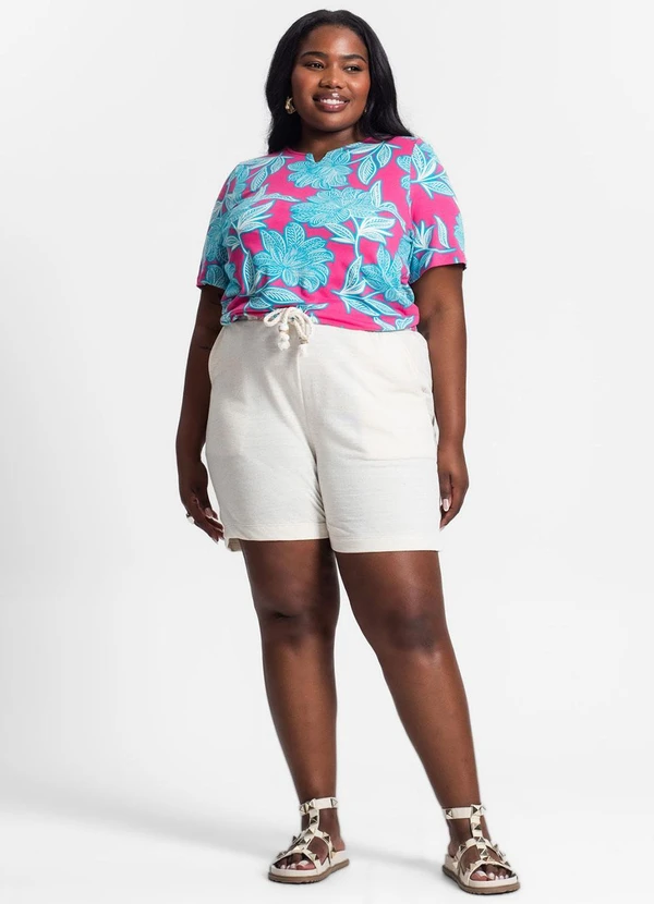 Secret Glam - Blusa Manga Curta Estampada Rosa 3