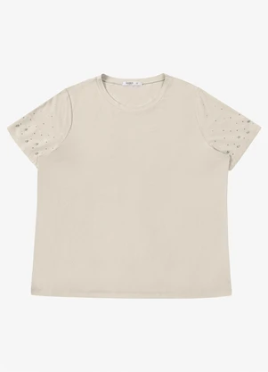 Secret Glam - Blusa Manga Curta Feminina Bege - SECRET GLAM