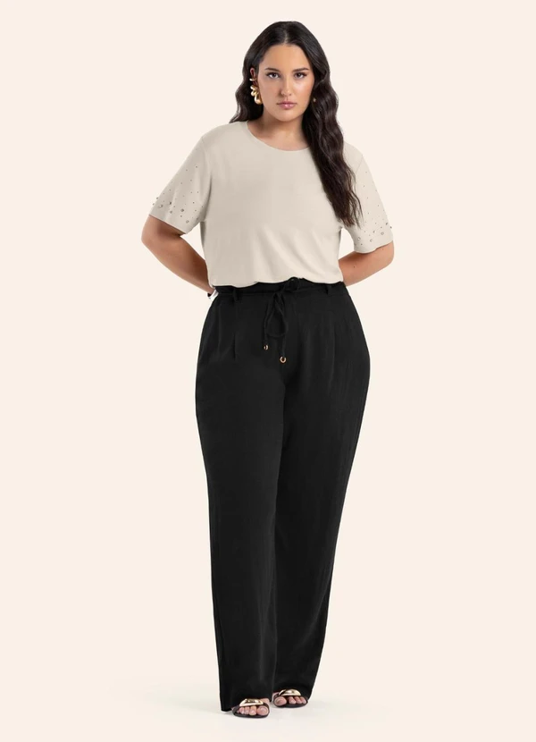 Secret Glam - Blusa Manga Curta Feminina Bege