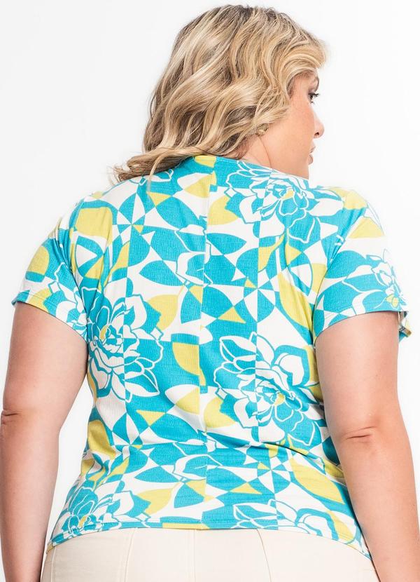 Secret Glam - Blusa Manga Curta Feminina Plus Size Azul 2