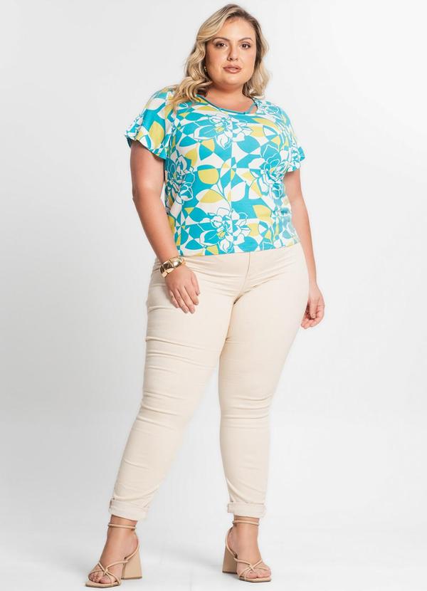 Secret Glam - Blusa Manga Curta Feminina Plus Size Azul 3
