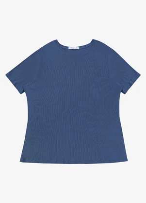 Secret Glam - Blusa Manga Curta Feminina Plus Size Azul - SECRET GLAM
